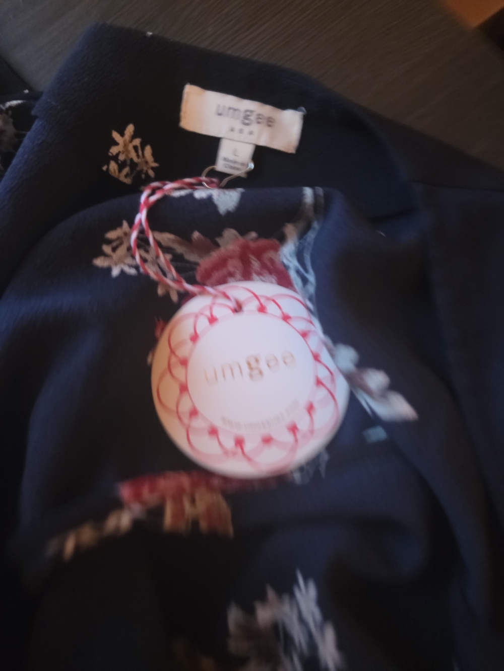 Umgee Navy Floral Blouse